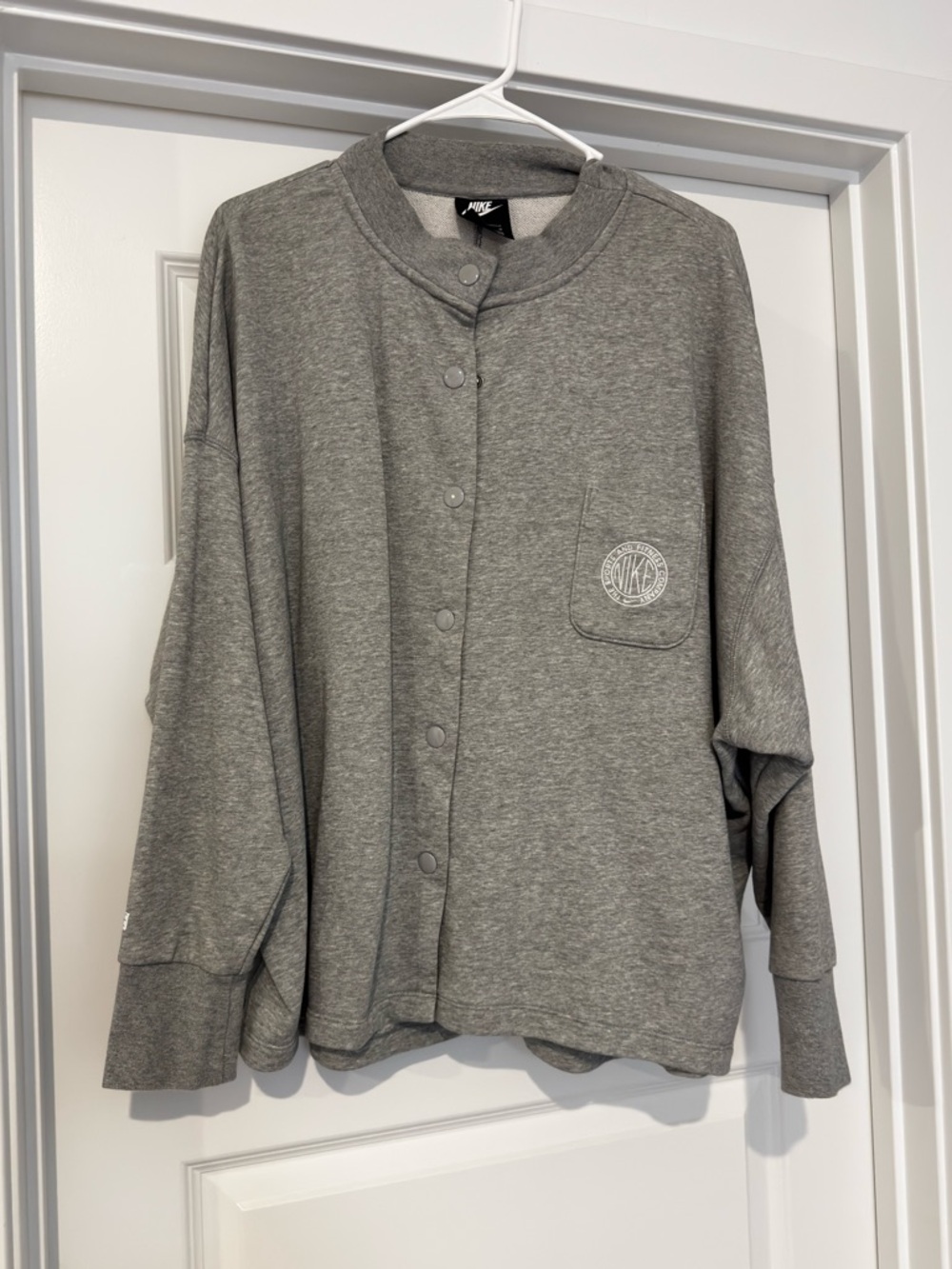 Nike Women's Gray Heather Femme French Terry Cardigan - Picture 2 of 7